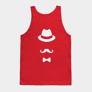 Hat, Mustache and Bowtie Tank Top